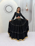 Navratri Black Cotton Lehenga Set | Tulip Designer