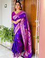 Assemblage Blue Soft Banarasi Silk Saree With Exquisite Blouse Piece