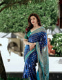 Impressive Blue Soft Banarasi Silk Saree With Beauteous Blouse Piece