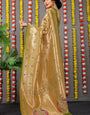 Fancifull Mehndi Paithani Silk Saree With Invaluable Blouse Piece