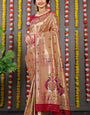 Prettiest Wine Paithani Silk Saree With Invaluable Blouse Piece