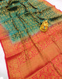 Extraordinary Dark Green Kanjivaram Silk Saree With Desiring Blouse Piece