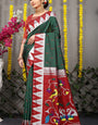 Scintilla Dark Green Paithani Silk Saree With Appealing Blouse Piece