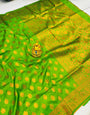 Quintessential Green Soft Banarasi Silk Saree With Nemesis Blouse Piece