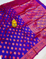 Quintessential Purple Soft Banarasi Silk Saree With Nemesis Blouse Piece