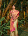 Precious Beige Soft Banarasi Silk Saree With Bewitching Blouse Piece