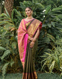 Extraordinary Black Soft Banarasi Silk Saree With Bewitching Blouse Piece