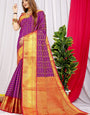 Fragrant Wine Kanjivaram Silk Saree With Demure Blouse Piece