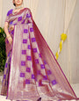 Staring Mehndi Kanjivaram Silk Saree With Glittering Blouse Piece