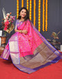 Deserving Dark Pink Kanjivaram Silk Saree With Extraordinary Blouse Piece