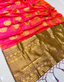 Adorning Pink Kanjivaram Silk Saree and Angelic Blouse Piece