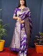 Redolent Royal Blue Kanjivaram Silk Saree With Fairytale Blouse Piece