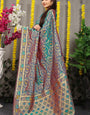 Panoply Grey Banarasi Silk Saree With Arresting Blouse Piece