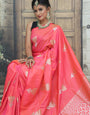 Felicitous Baby Pink Soft Silk Saree With Wonderful Blouse Piece