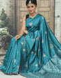 Incredible Rama Soft Silk Saree With Wonderful Blouse Piece