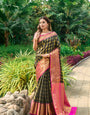 Demanding Wine Kanjivaram Silk Saree and Fugacious Blouse Piece