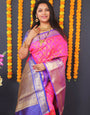 Desultory Pink Kanjivaram Silk Saree With Beauteous Blouse Piece