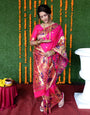 Cynosure Dark Pink Paithani Silk Saree With Amazing Blouse Piece