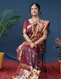 Entrancing Brown Paithani Silk Saree With Sizzling Blouse Piece
