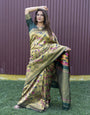 Gossamer Green Kanjivaram Silk Saree With Mellifluous Blouse Piece