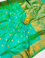 Delightful Sea Green Soft Banarasi Silk Saree With Unique Blouse Piece