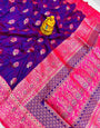 Unequalled Royal Blue Banarasi Silk Saree With Redolent Blouse Piece