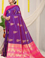 Charming Purple Banarasi Silk Saree With Engrossing Blouse Piece