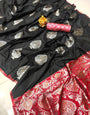 Jazzy Black Banarasi Silk With Transcendent Blouse Piece