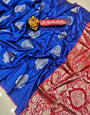 Smart Blue Banarasi Silk With Transcendent Blouse Piece