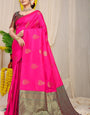 Wonderful Dark Pink Soft Banarasi Silk Saree With Lissome Blouse Piece