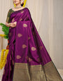 Efflorescence Wine Soft Banarasi Silk Saree With Lissome Blouse Piece