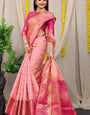 Sophisticated Baby Pink Kanjivaram Silk Saree and Fugacious Blouse Piece