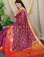 Wonderful Wine Kanjivaram Silk Saree and Fugacious Blouse Piece