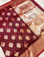 Epiphany Brown Kanjivaram Silk Saree With Super extravagant Blouse Piece