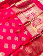 Forbearance Dark Pink Kanjivaram Silk Saree With Super extravagant Blouse Piece