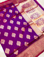 Evanescent Purple Kanjivaram Silk Saree With Super extravagant Blouse Piece