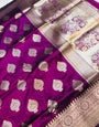 Gossamer Wine Kanjivaram Silk Saree With Super extravagant Blouse Piece