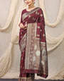 Smashing Brown Kanjivaram Silk Saree With Effervescent Blouse Piece