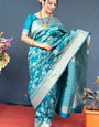 Magnificat Firozi Banarasi Silk Saree With Lissome Blouse Piece