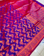 Ebullience Purple Soft Banarasi Silk Saree With Beautiful Blouse Piece