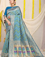 Fantabulous Firozi Soft Banarasi Silk Saree With Beautiful Blouse Piece