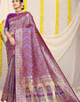 Sempiternal Purple Soft Banarasi Silk Saree With Beautiful Blouse Piece