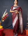 Lovely Brown Paithani Silk Saree With Magnetic Blouse Piece