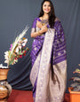 Sizzling Royal Blue Banarasi Silk Saree With Pretty Blouse Piece